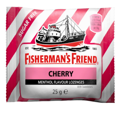 Pastillid kirsi- ja mentoolimaitselised Fisherman's Friend suhkruvabad magusainetega 25g