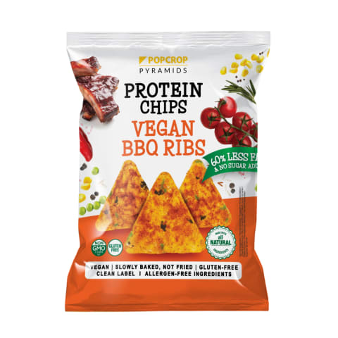 Vegan proteiinikrõpsud Popcrop BBQ ribi maitsega 60g