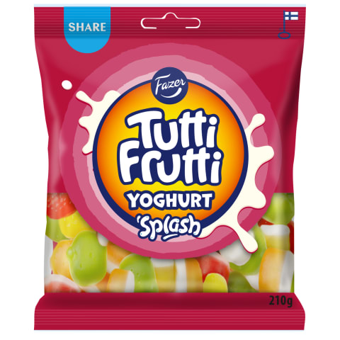 FAZER Tutti Frutti Kummikommid Yoghurt Splash 210g