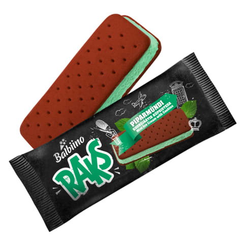 Raks Piparmündi-koorejäätis küpsistega 110ml/56g