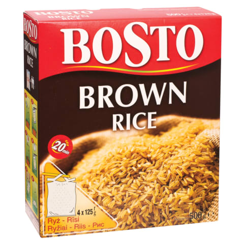 Rudieji ryžiai BOSTO, 500g