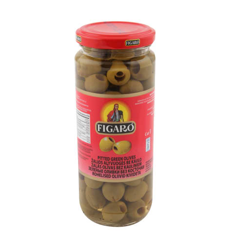 Zaļās olīvas Figaro bez kauliņiem 340g/160g
