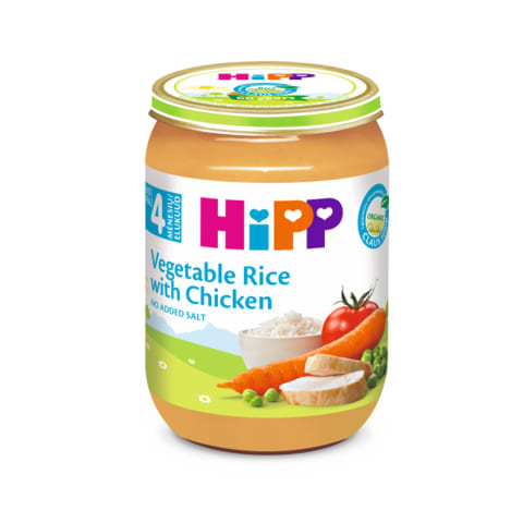Ekol. daržovės ryž.višt., HIPP, 4mėn., 190g