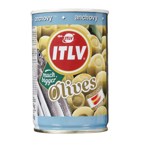 Zaļās olīvas ITLV ar anšoviem 300g/110g