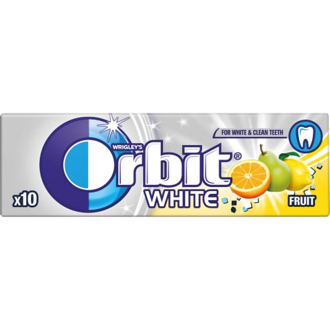 Vaisių skon. kramtomoji guma ORBIT WHITE, 14g
