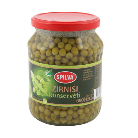 Konservēti zirnīši Spilva 690g/450g