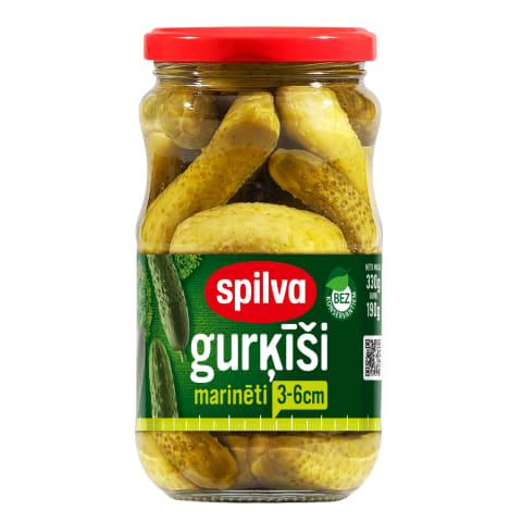 Marinēti gurķīši Spilva 3-6cm 330g/190g