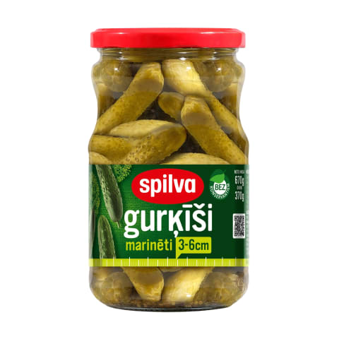 Marinēti gurķīši Spilva 3-6cm 670g/360g