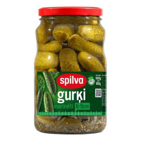 Marinēti gurķi 6-9cm 1,6kg/900g