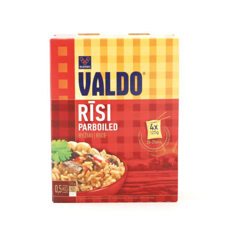 Rīsi Valdo tvaicēti 4x125g