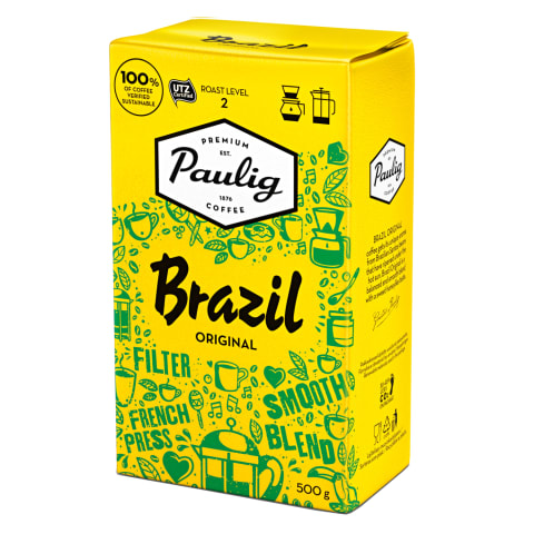 Kohv jahvatatud filtri- ja presskannu Brazil Paulig 500g