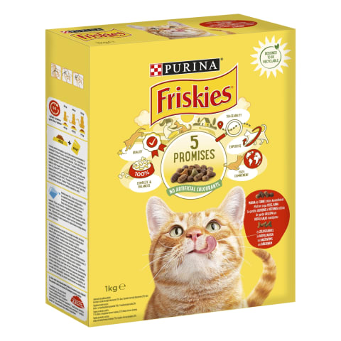 Kaķu barība Friskies liellopa,vistas 1kg