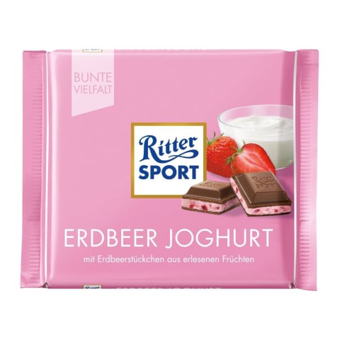 Šokolaad Ritter Sport jogurti ja maasika maitseline 100g