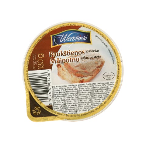 Paukštienos paštetas WERBLINSKI, 130g