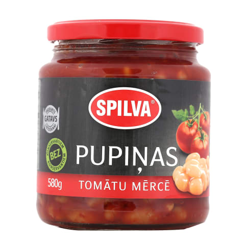 Pupiņas Spilva tomātu mērcē 580g/340g
