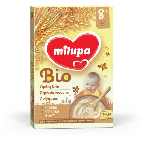 Biezputra Milupa Bio 7-graudu 8m+ 250g