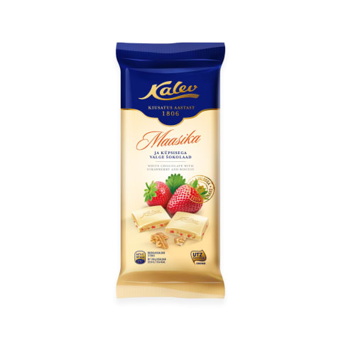 Valge šokolaad küpsise&maasika Kalev 100g