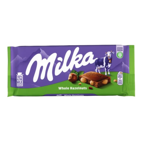 Piimašokolaad tervete pähklitega Milka 100g