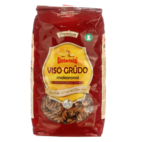 Piln.grūd. makaronai sr., GINTARINIAI, 400 g