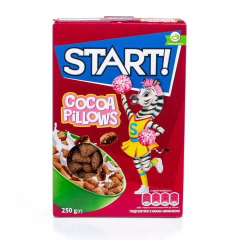 Spilventiņi Start ar šokolādes pildījumu 250g