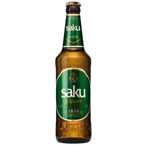 Õlu Saku Pilsner 4,2%vol 0,5l pudel