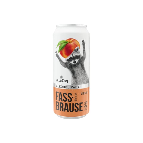 Alkoholivaba õlu Fassbrause Peach, A. LE COQ, 500 ml