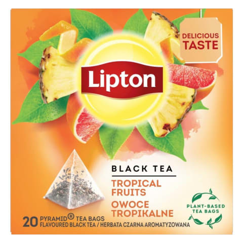Melnā tēja Lipton trop. augļiem 36g