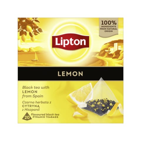 Juodoji arbata LIPTON LEMON, 20 vnt.