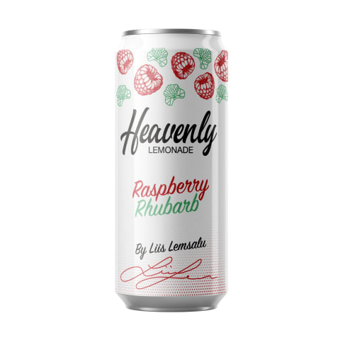 Karboniseeritud karastusjook vaarika-rabarberimaitseline Heavenly Lemonade 0,33l purk