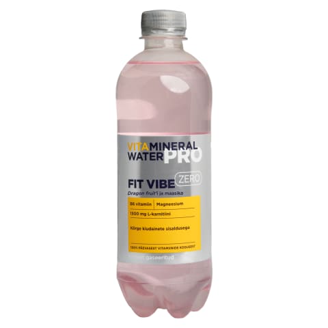 Vitamiinijook draakonivilja-maasika maitsega magusainetega Vitamineral Fit Vibe 0,5l PET