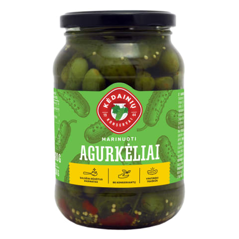 Marinuoti agurkėliai KKF, 480 g