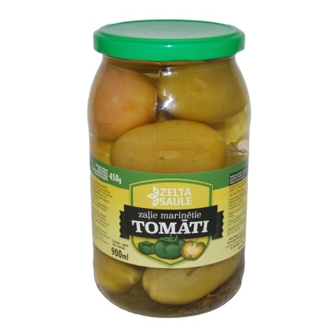 Marinēti zaļie tomāti Zelta Saule 900ml