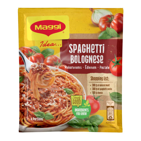 Kaste pastale Spaghetti Bolognese Maggi Idea  44g