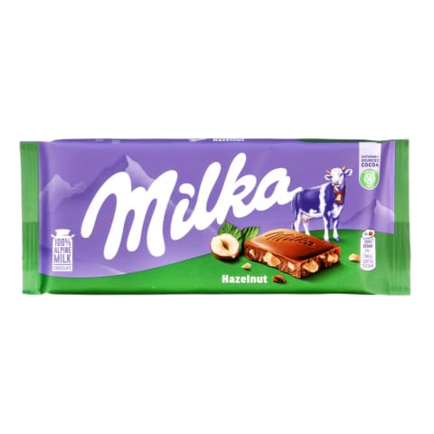 Piena šokolāde Milka ar lazdu riekstiem 100g