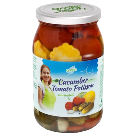 Assortii patisson-tomat-kurk marinaadis Green 900ml