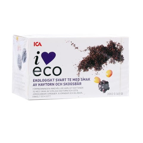 Melnā tēja I Love Eco smilts., meža ogu 20x2g