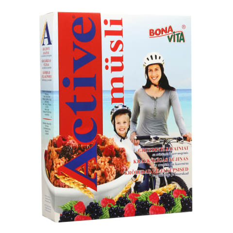 Gruzdinti javainiai su avietėm., ACTIVE, 400g