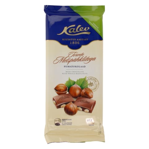 Šokolaad tervete metspähklitega, KALEV, 100 g