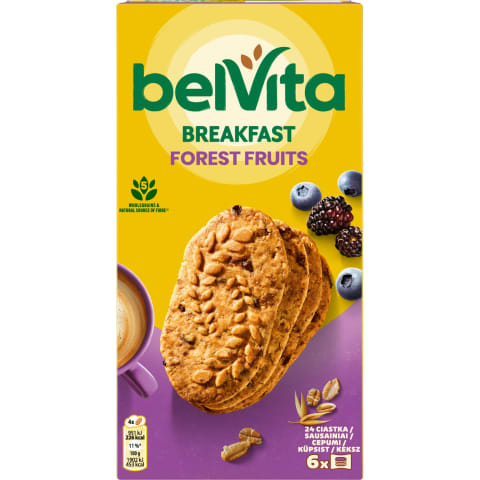 Täisteraküpsised metsamarjatükkidega Belvita 300g