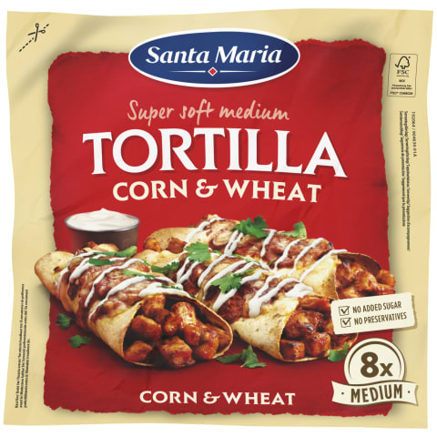Maisitortilja 8tk, SANTA MARIA, 336 g
