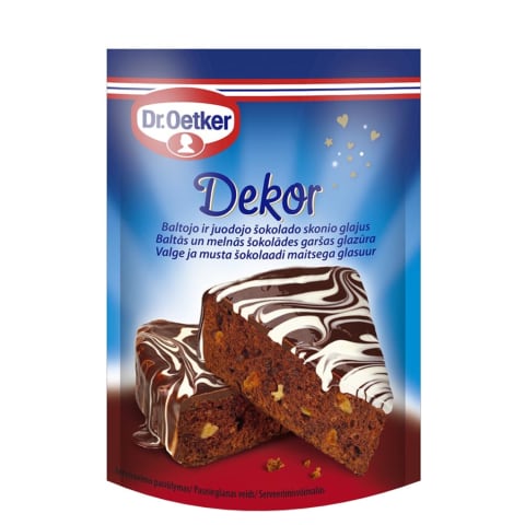 Glazūra Dr.Oetker baltās un melnās šok. 100g