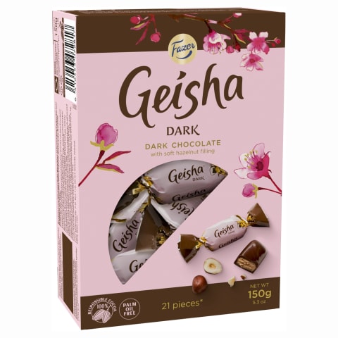 Saldainių dėžutė GEISHA DARK, 150g