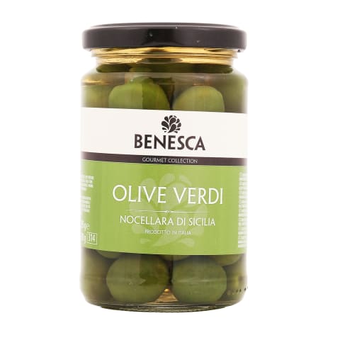 Zaļās olīvas Benesca Sicīlijas ar kaul. 295g