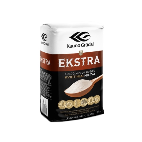 Kvietiniai miltai EKSTRA, 405 D, 900 g