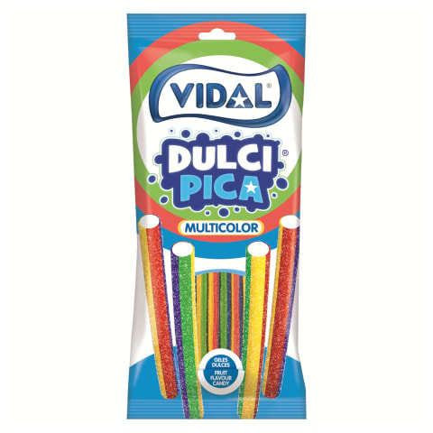 Kummikommid sour rainbow pencil Vidal 100g