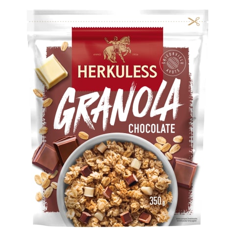 Granola su 3 rūšių šokoladu HERKULESS, 350 g