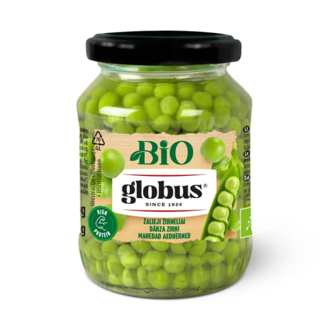Ekologiški žalieji žirneliai GLOBUS, 330g