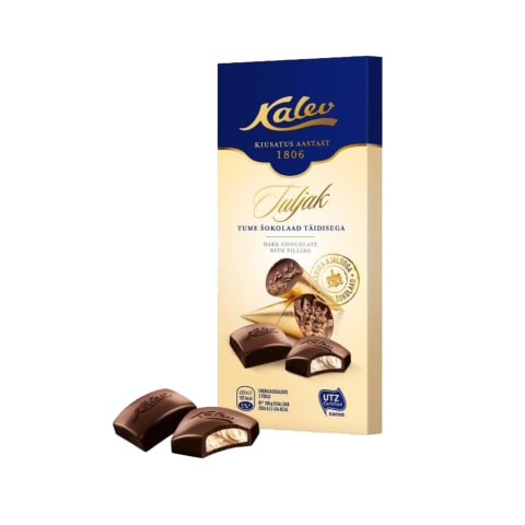Tume šokolaad Tuljak täidisega, KALEV, 105 g