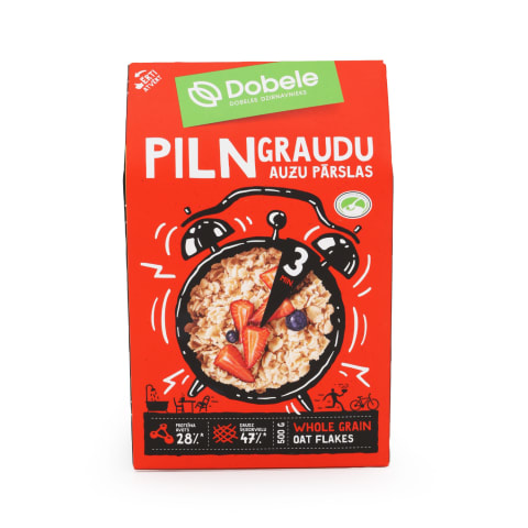 Pilngraudu auzu pārslas Dobele kart. 500g