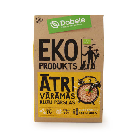 Auzu pārslas Dobele ātri vārāmās EKO 500g